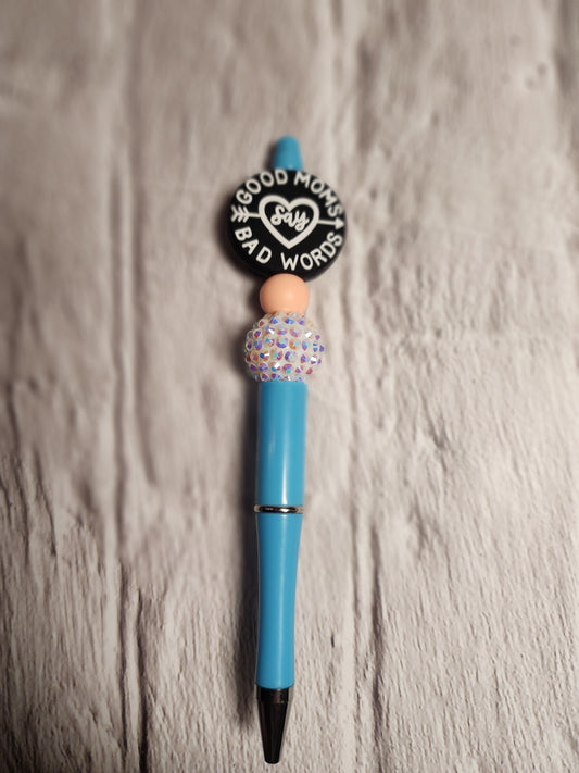 Good Moms Beaded Pen black