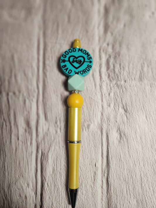 Good Moms Beaded Pen Blue